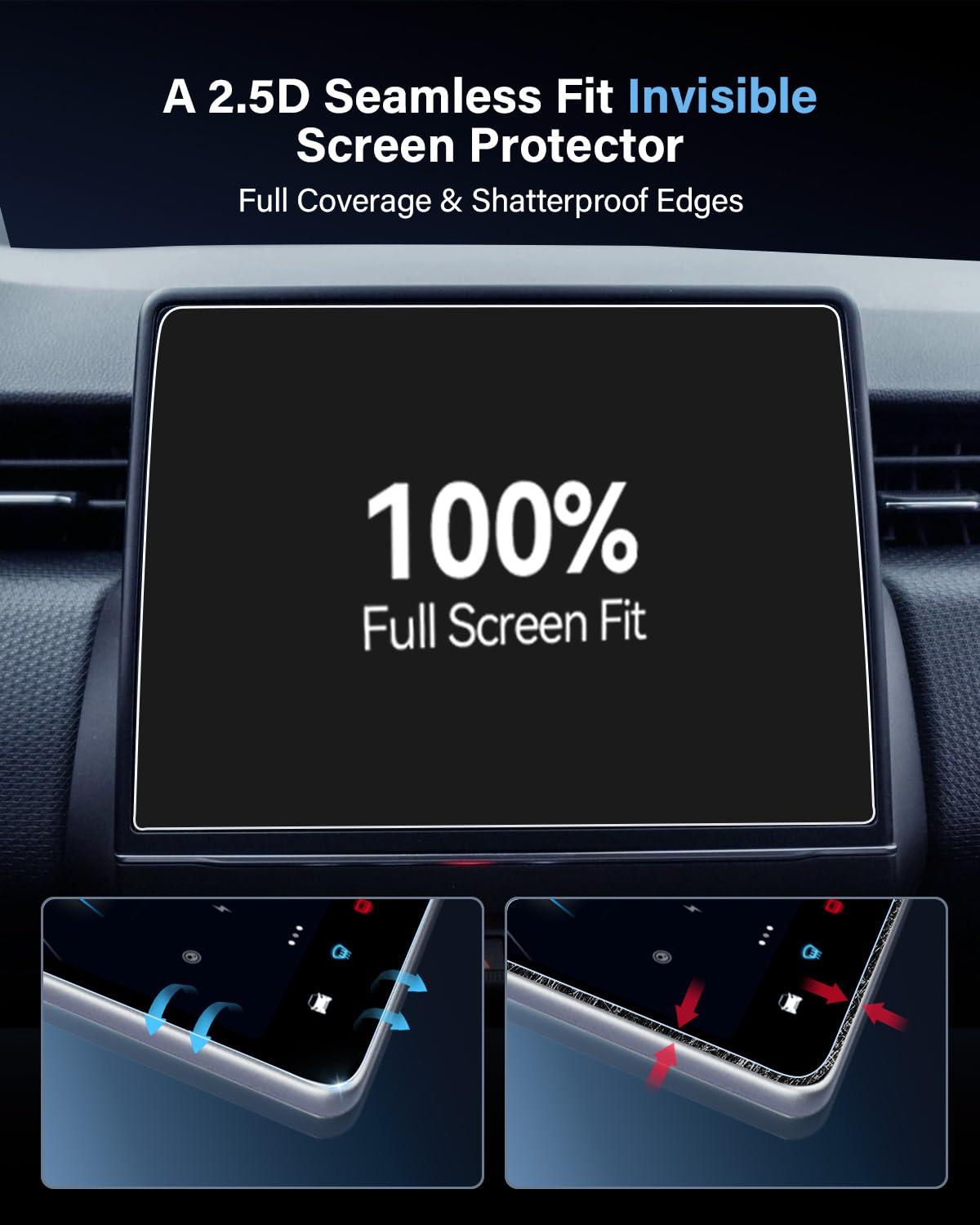 7" pellicola navigazione protezione schermo per Renaul-t Clio 5 Captur 2 Arkana Zoe 2020-2024 2025, nano film accessorio per Clio 5, 6H antigraffio, anti impronta digitale - 3