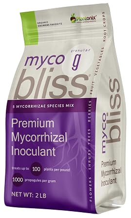 Myco Bliss Granular 2lbs - Mycorrhizal Fungi for Plants - 5 Strain Mycorrhizal Inoculant with 1000 Propagules Per Gram - Highly Concentrated Mycorrhizae for Plants, Potting Soil, Garden Soil