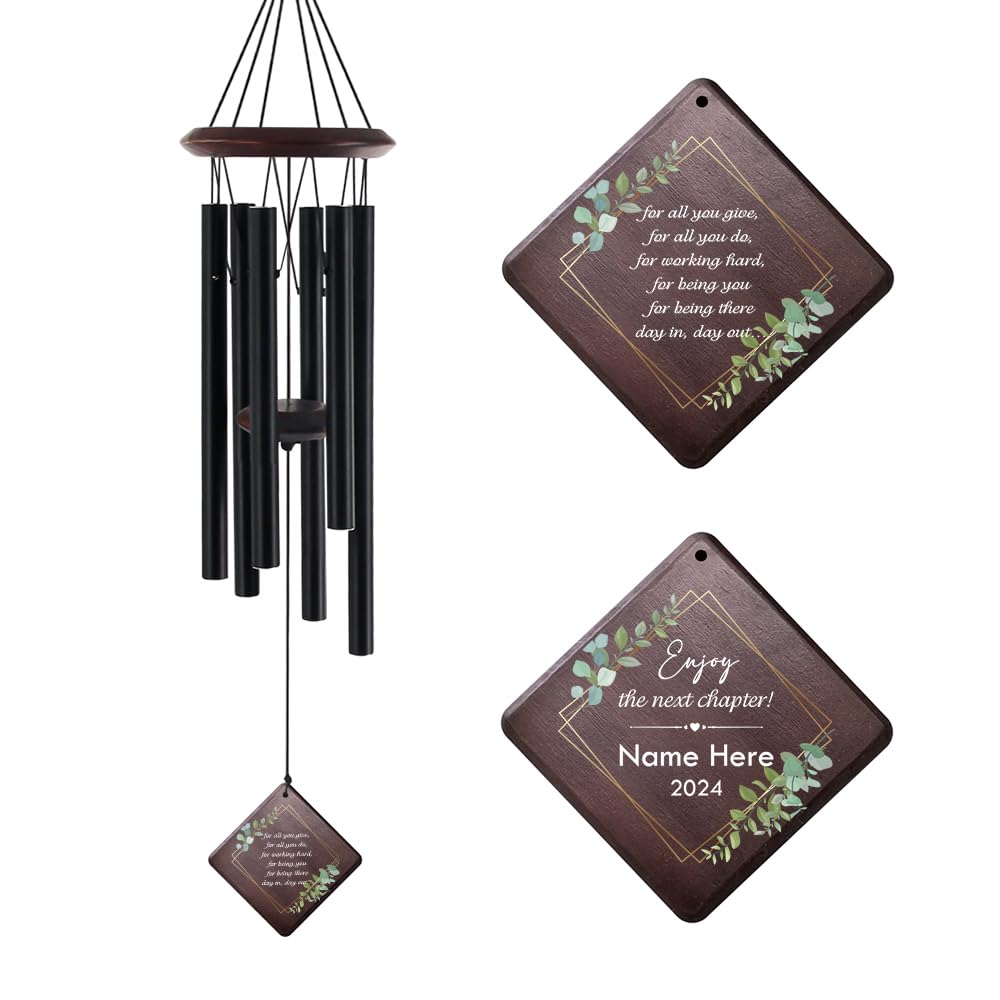 Personalized Retirement Wind Chime for Women &amp; Men, Going Away Farewell Gifts for Coworkers Teacher Boss Leader,Coworker Leaving Customized Wind Chime, Happy Retirement Gifts for Dad Mom