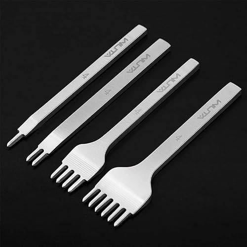 WUTA Herramienta de perforación de agujero de cuero, pinchazo de agujero de hierro, 0.157 in, 1246 puntas, cordón de dientes de diamante, juego de