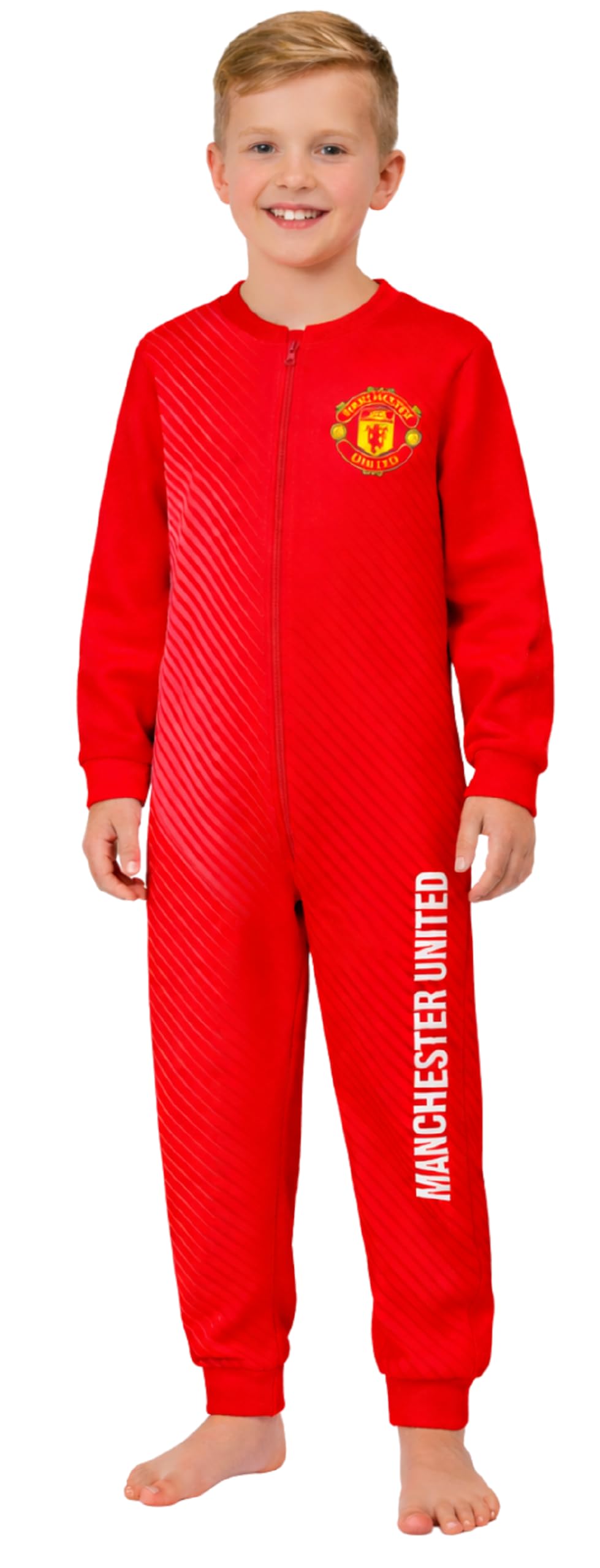 Manchester United F.C. Boys Onesie, Sleepsuit, All in One Pyjamas, Age 7-8 Years Red