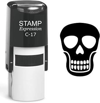 stampexpression - Skull Self Inking Rubber Stamp - Black Ink A-60447