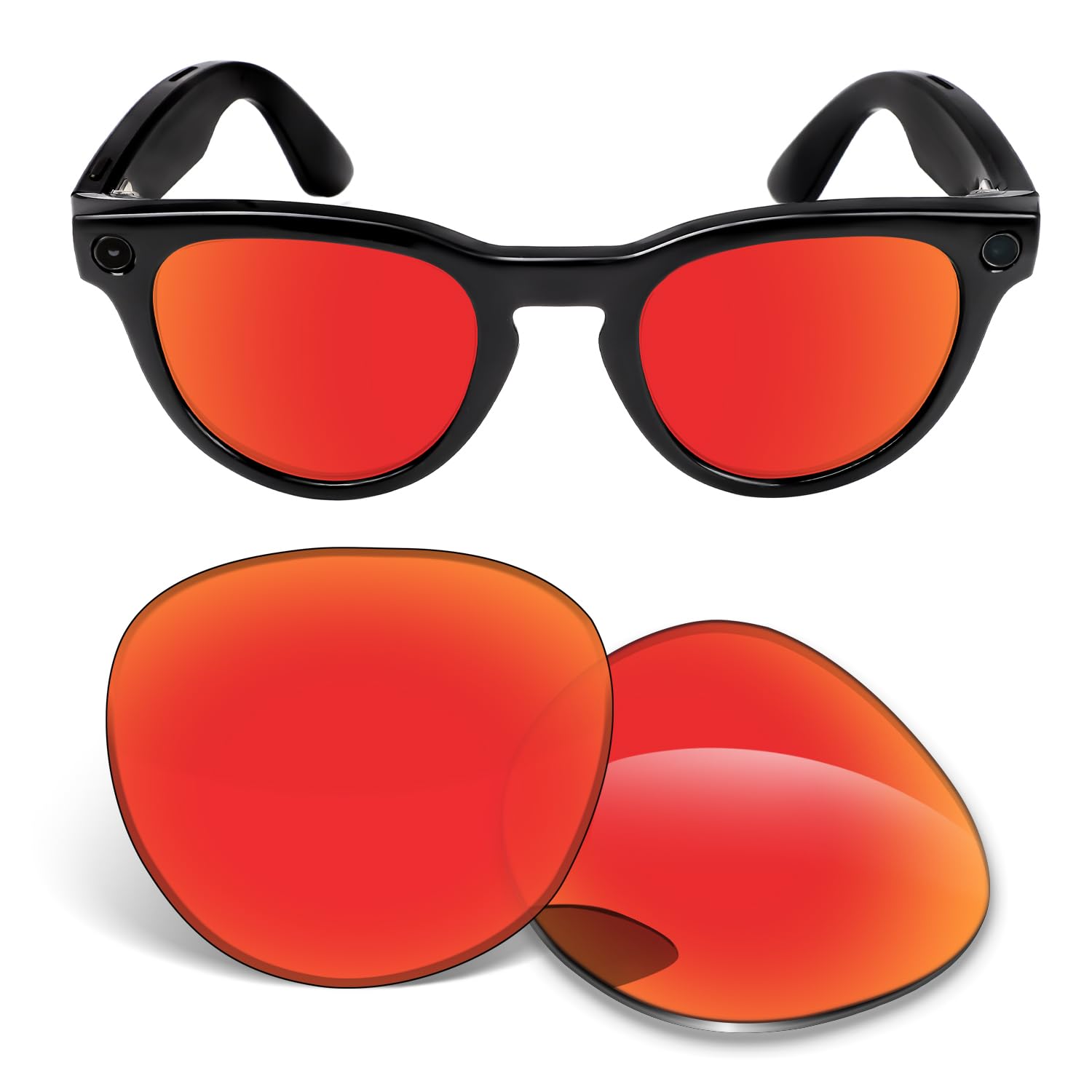 Lenti di ricambio da 1,5 mm compatibili con occhiali da sole Ray-Ban Meta Headliner RW4009 da 50 mm