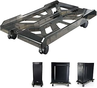 Soporte para PC, soporte torre PC, base con ruedas, soporte móvil universal ajustable para CPU con 4 ruedas, soporte PC bajo mesa, carrito de CPU debajo del escritorio para jugadores(G)