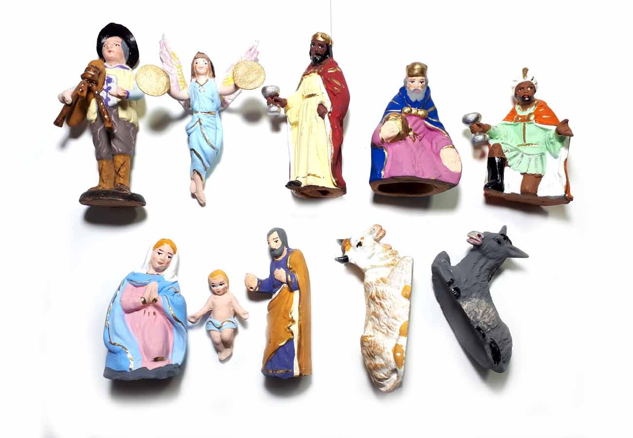 Presepe completo sughero e legno napoletano tempio con 10 pastori 10 cm crib 30x25 cm alto 50cm conj pastori terracotta statuine presepe ricevi un portachiavi S.G. ARMENO ARTIGIANALI nic 40