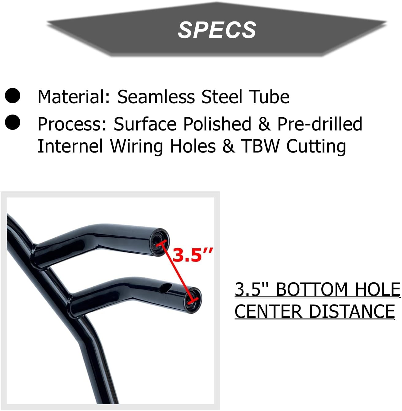 8" Rise 1-1/4" Fat T-Bars Handlebar Fit For 82-22 Harley Sportster Dyna Low Rider Breakout Softail Throttle-by-wire FLST FXST Motorcycle T Handle Bar Gloss Black