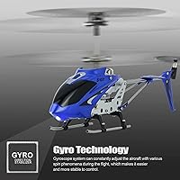 Vista 3 de Cheerwing S107/S107G Phantom 3.5 canales, minihelicóptero RC con giroscopio, Azul