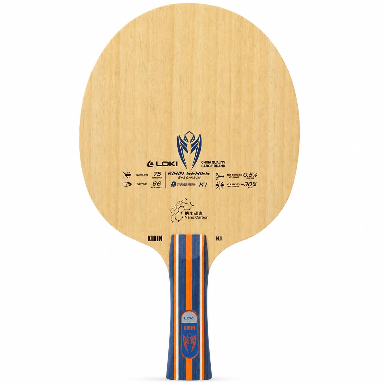 Loki Kirin K1-5 Wood + 2 Carbon Ply Table Tennis Blade, Power Looping & Control, Lightweight Offensive, ~88 Grams.-image-27