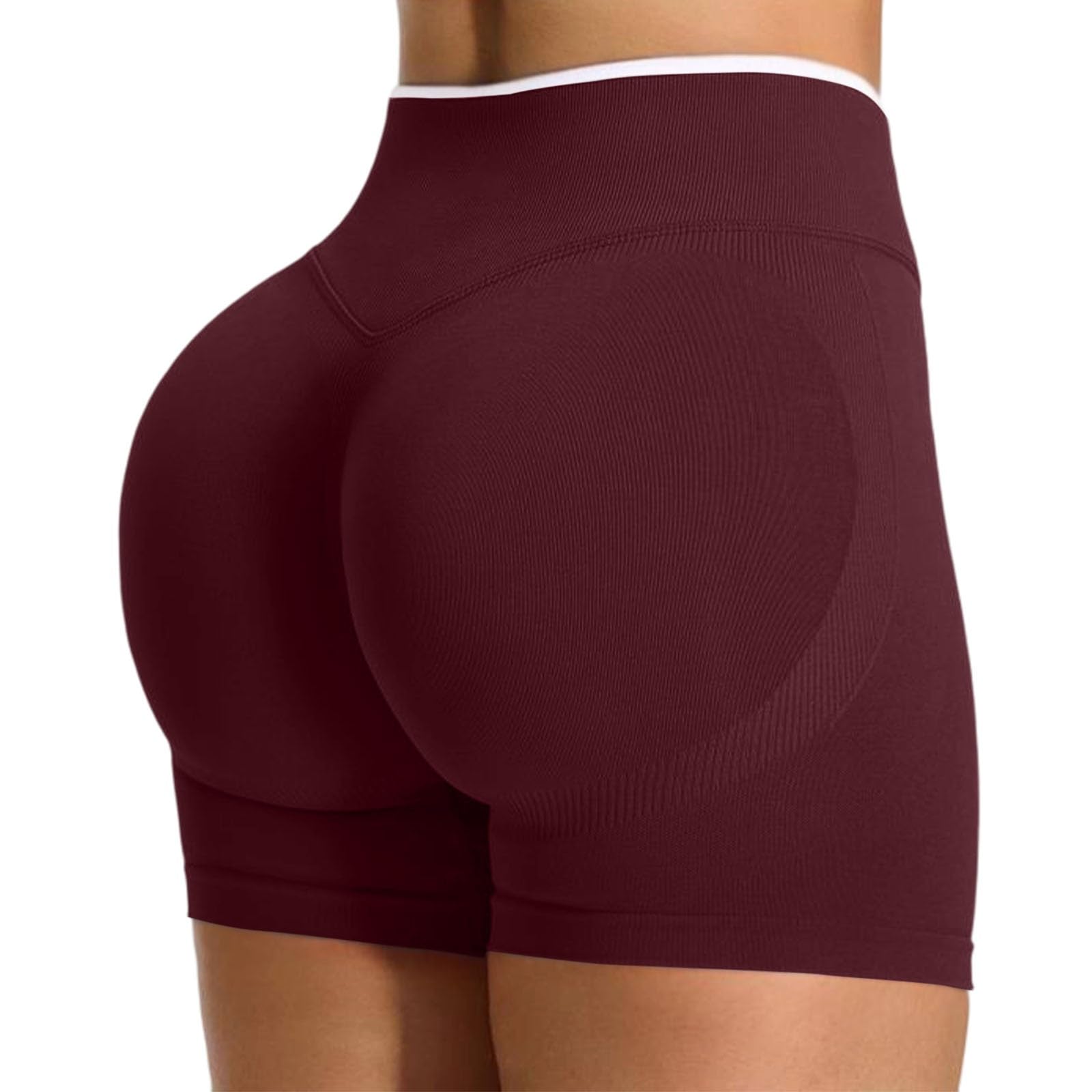 Short de Sport Femme Scrunch Pantalon de Yoga Court Push Up Court Butt Lifting Gym Short sans Couture Workout Leggings de Cyclisme pour Course À Pied, Entraînement, Fitness, Running