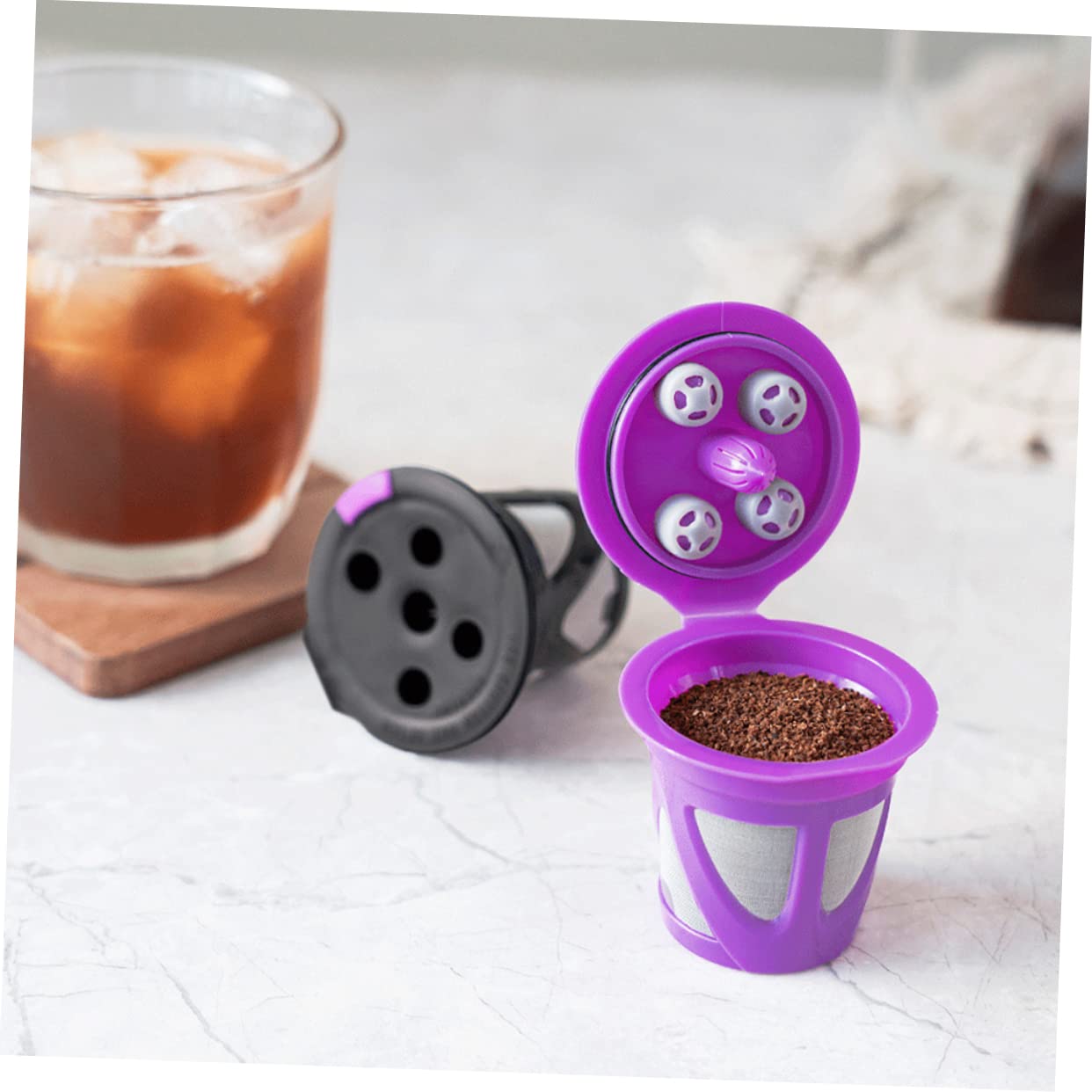 6piezas De Café Reutilizables De Inoxidable Filtro Espresso Compatible Paquete Para Máquinas De Café Diseño Anti-fugas y De Usar