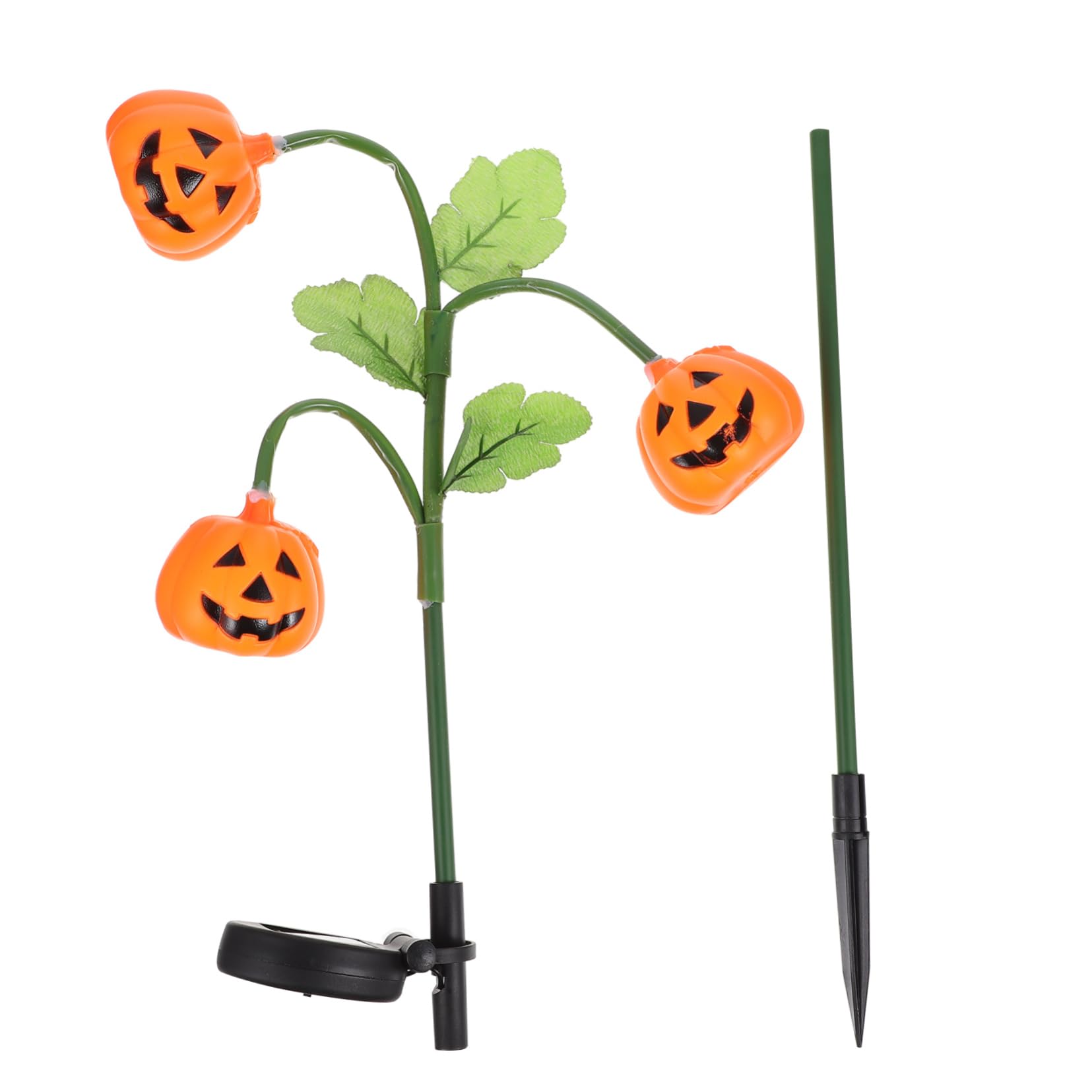 Gogogmee 1pc LED Solar Pumpkin Stake Light Outdoor Garden Lamp for Halloween Decor Durable Plug Design with Efficient Solar Panel Fun Lawn Light for Parks and Gardens