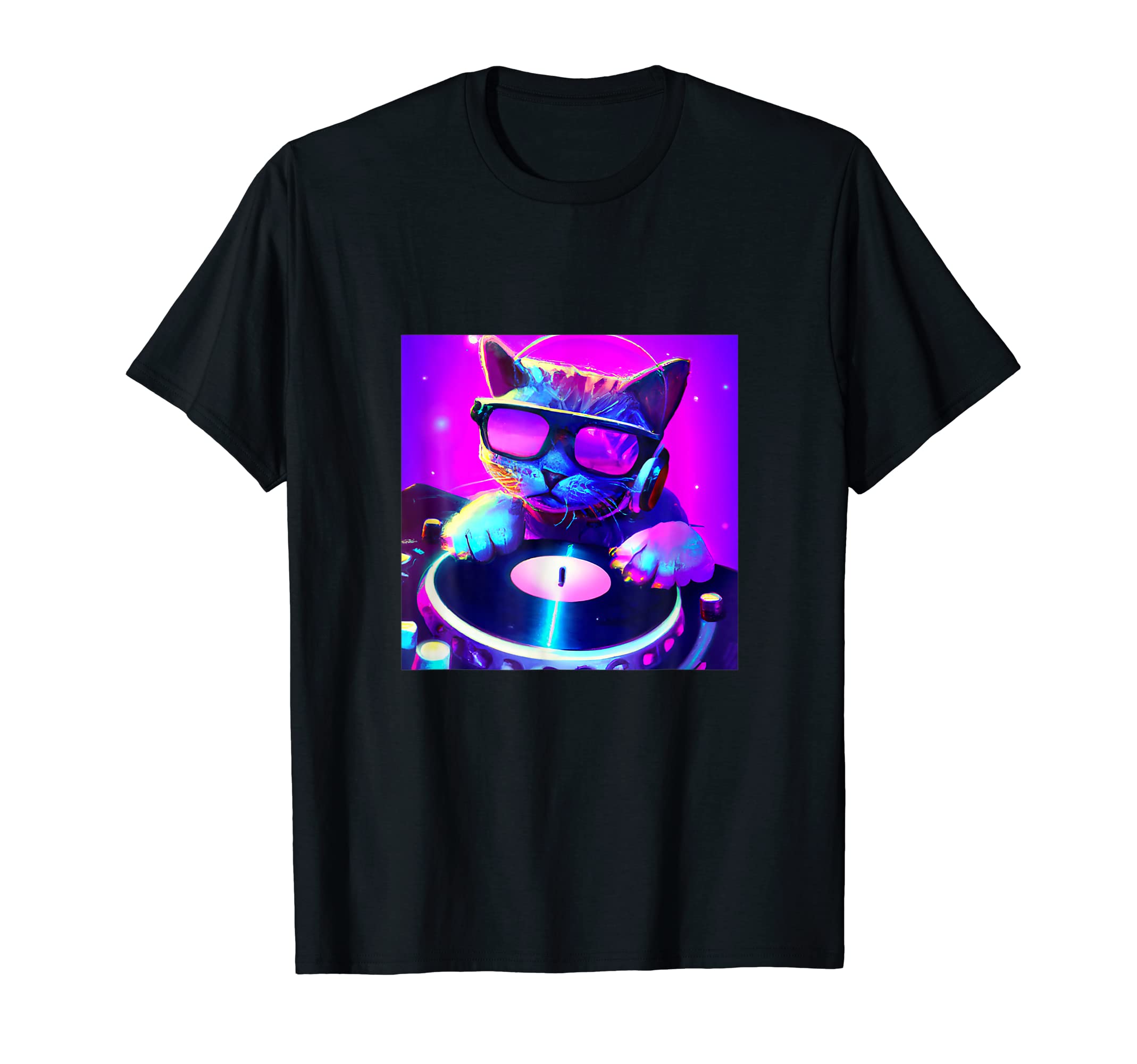 CaterpillarCat DJ Vaporwave Aesthetic Men Boys Girls Women Animal T-Shirt