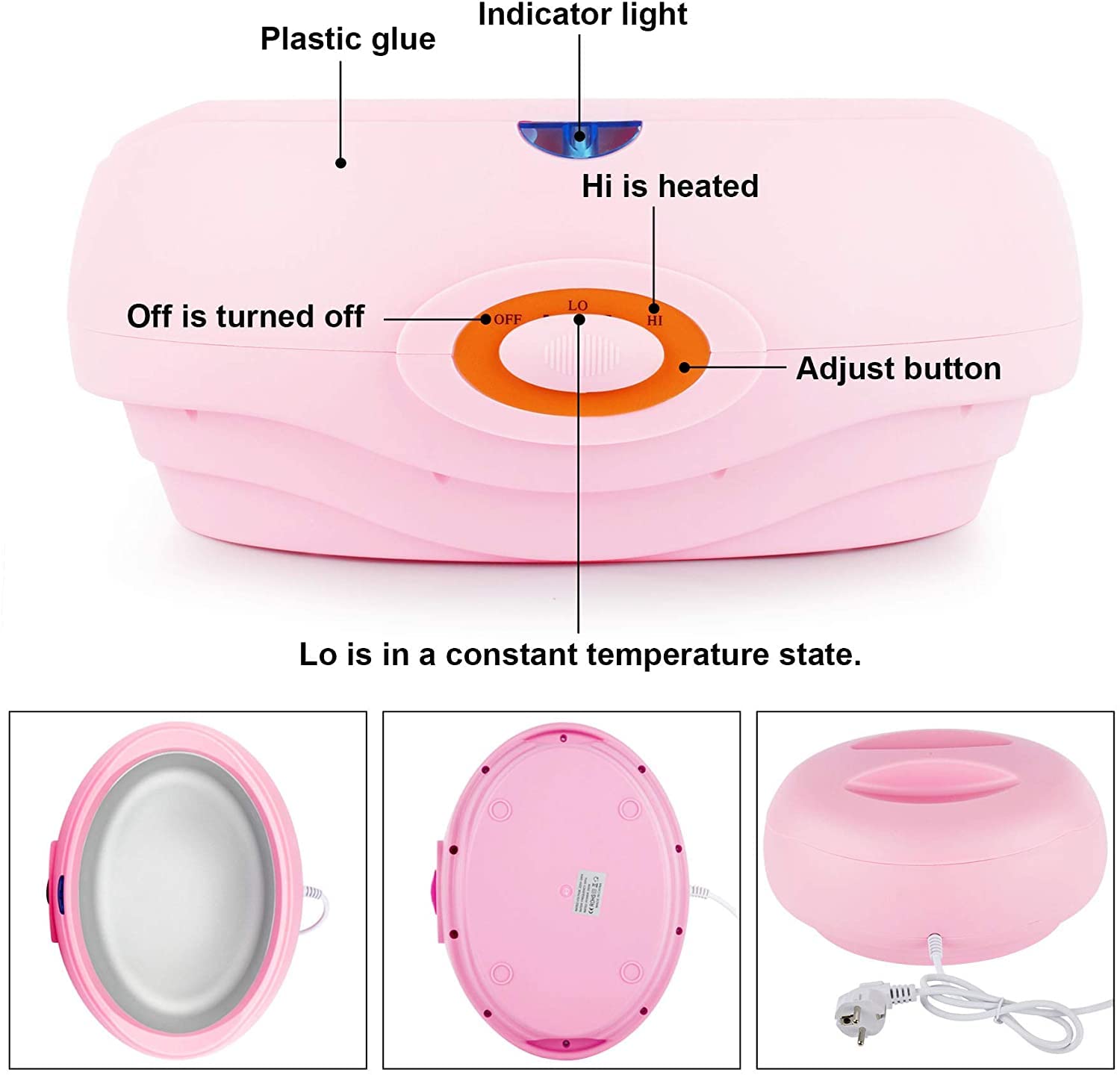 Gel di paraffina per mani e piedi, dispositivo di riscaldamento per bagno di paraffina Forever Speed con 900 g di cera di paraffina per mani e piedi idratanti e artrite calmante (rosa)