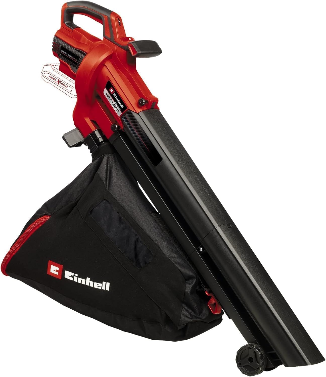 Einhell Akku-Laubsauger VENTURRO 18/210 Power X-Change (18 V, Saugleistung 500 m³/h, Fangsack 45 L, Brushless, Blasfunktion bis 210 km/h, inkl. 5,2 Ah Akku und Fastcharger)