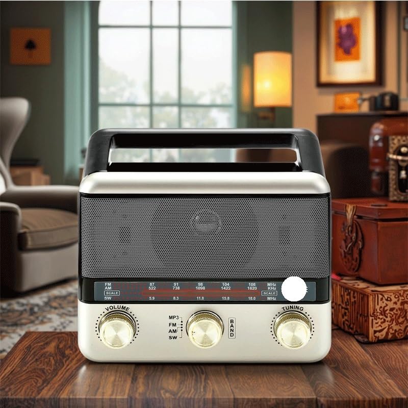 Radio portátil con receptor handheld y almohadilla lateral de audio miniatura 3