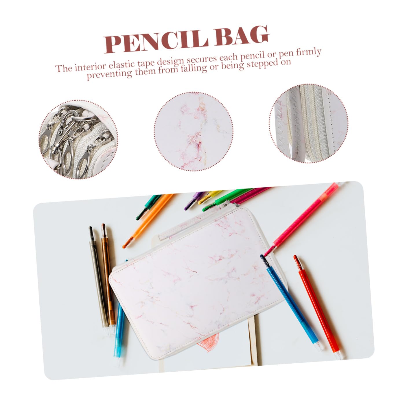 1pezzi Astuccio Portatile Pu Capacità Scomparti Astuccio Per e Cancelleria Per Studio Design Elegante