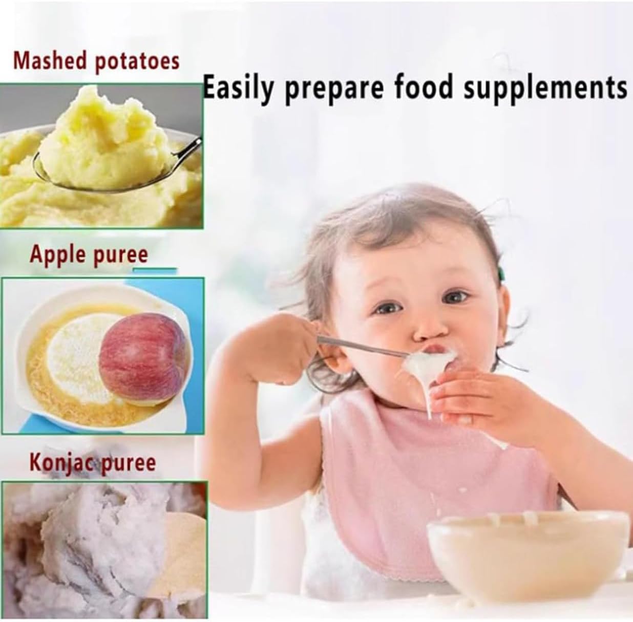 Electric Potato Masher, 750W Stainless Steel Potato Ricer Grinding Wheel, Smooth Delicate and Good Tasting, 20-30KG/H Output and Time-Saving, for Garlic, Tomatoes