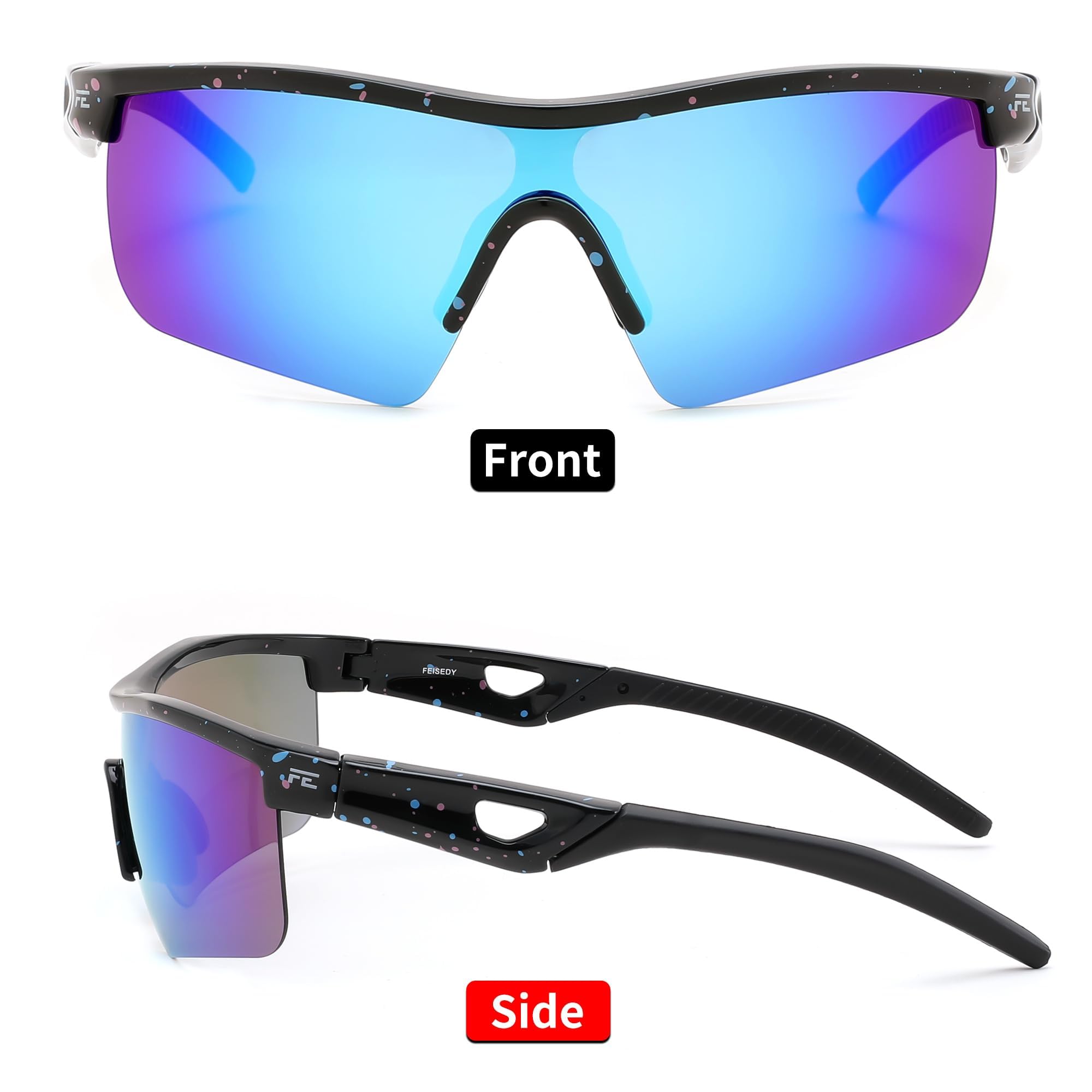 Gafas de sol polarizadas TR90 para niños adolescentes ciclismo FEISEDY