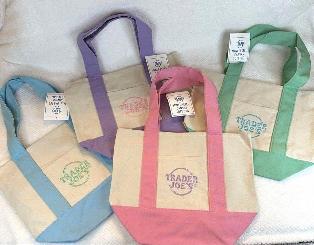 TRADER JOE'S カラフルトートバッグ4セット TRADER JOE'S カラフル