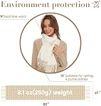 MaaMgic Women's Large Soft Feel Pashmina Shawls Wraps Light Winter Scarf,Ivory-AGA