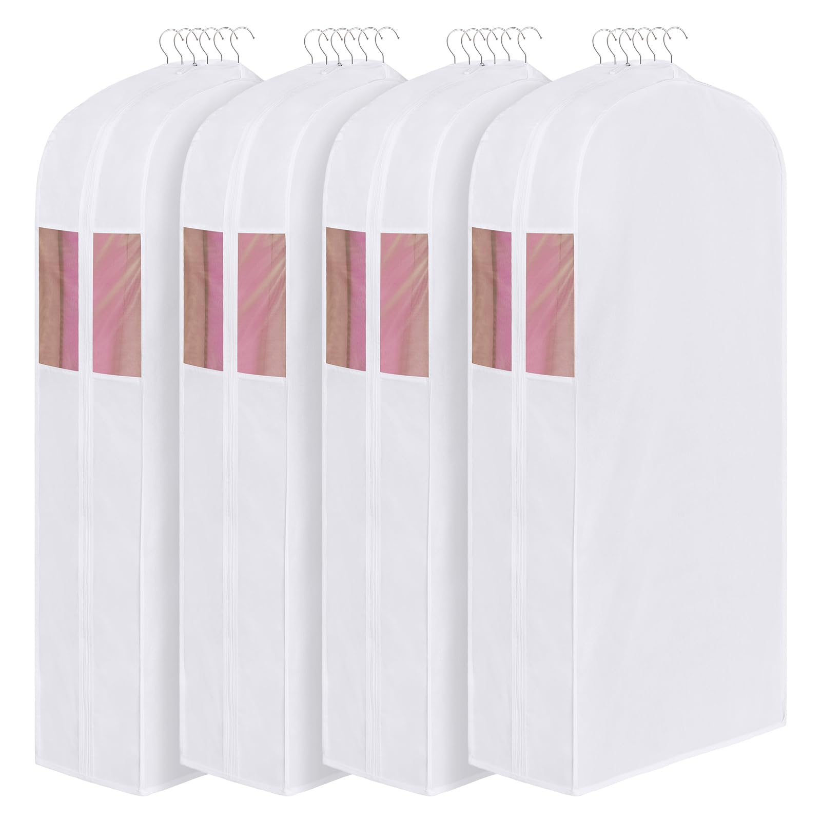 Univivi Lot de 4 sacs à vêtements en coton - Longueur : 152,4 x 56 cm