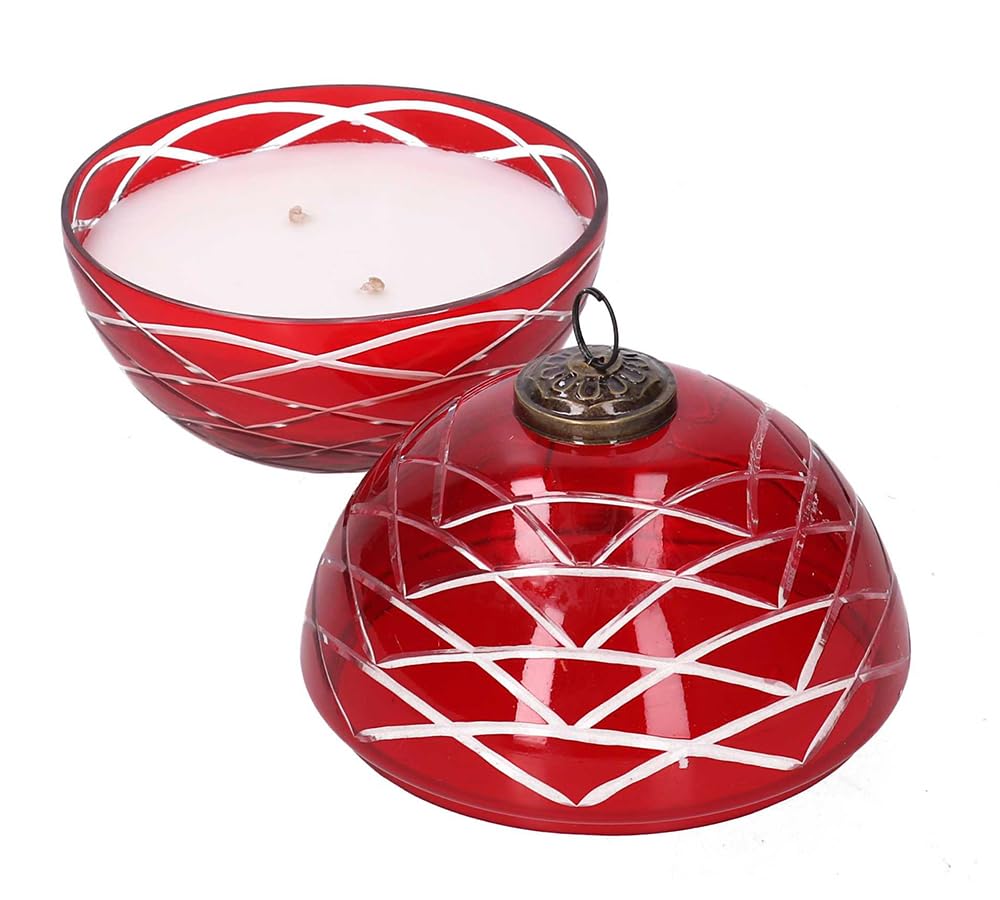 Candela Profumata Palla Rossa Media Decorazioni Regalo Natale