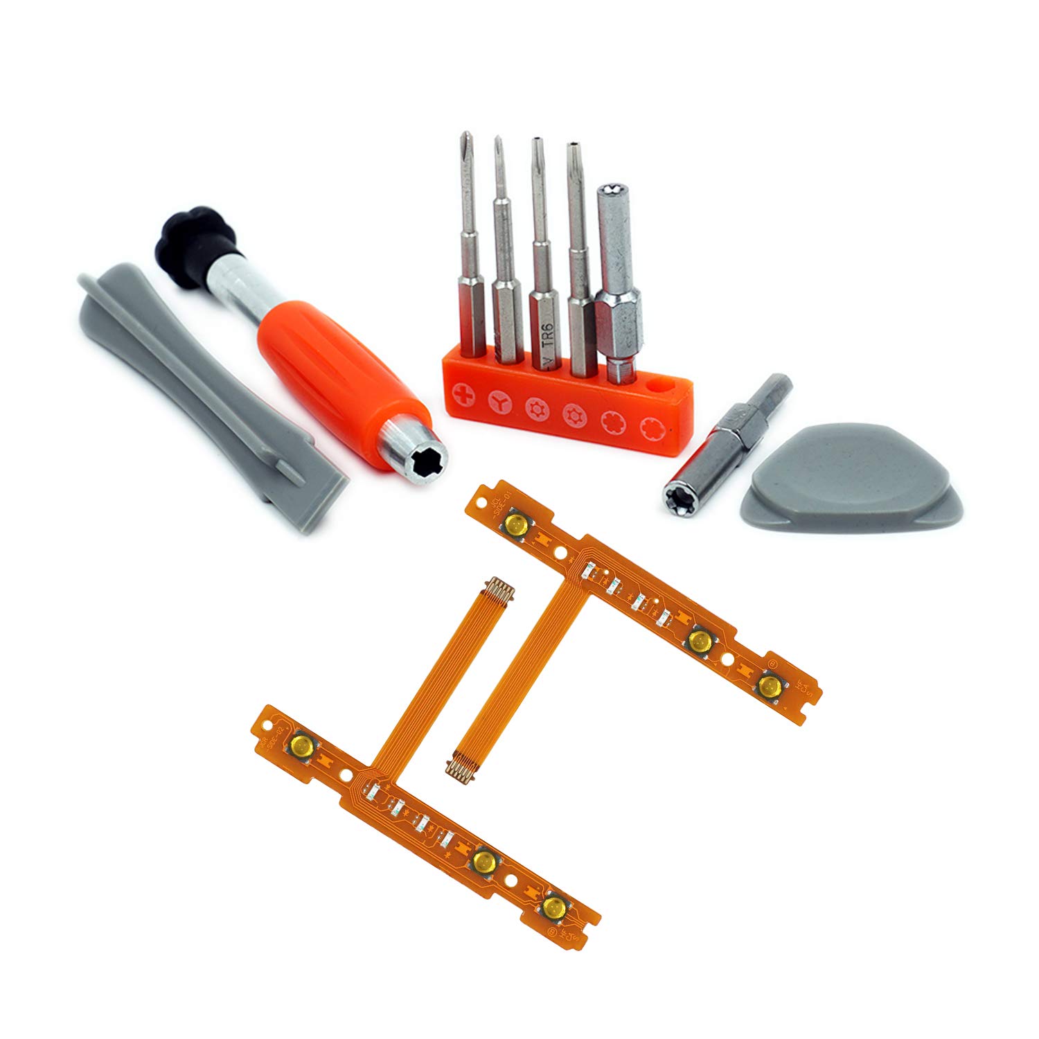 Mcbazel Replacement SL SR Sync Button Flex Cable with Case Unlock Kit for Original Nintendo Switch Joy-Con Gamepad Controller Parts Repair