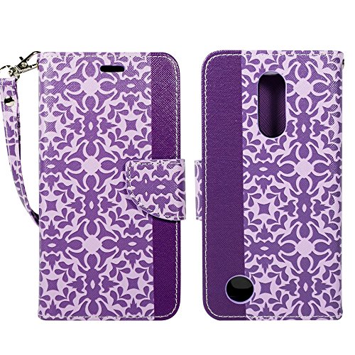 LG Aristo 2 (X210) Case, LG Tribute Dynasty (Sprint, Boost) Wallet Pouch Flip Folio [Kickstand Feature] PU Leather Cover w/ID&Card Slot Wrist Strap Design by Zase (Lavender Purple) - Thumbnail 2