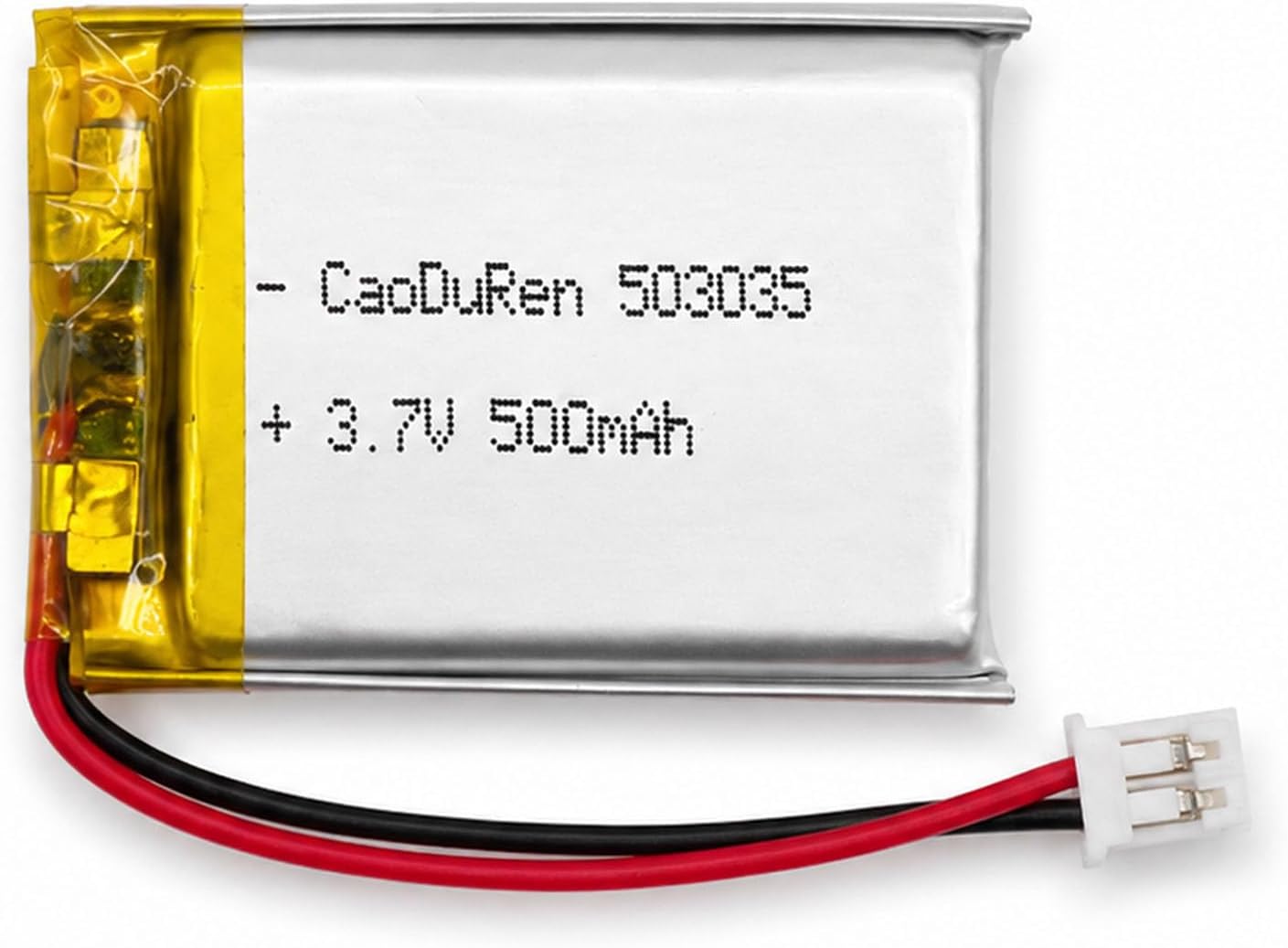 Rechargeable 3.7V Li Lipo Lithium Polymer Ion Battery Pack with 2 Pin 2.0mm/1.25mm JST Connector (503035 500mAh 2.0Jst)
