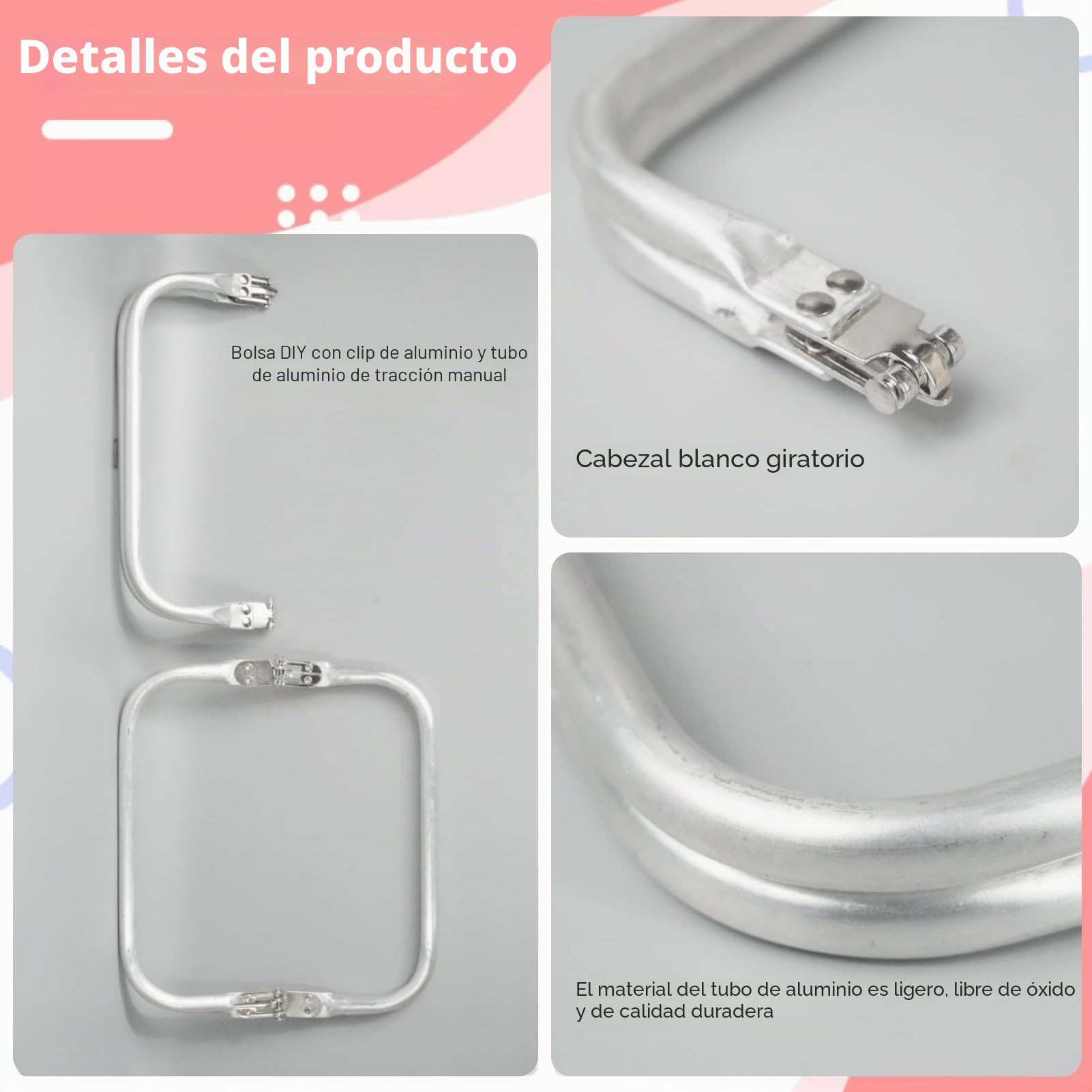 2 PCS Bolsas con Cierre de Gancho y Marco en U (20 x 9,2 cm) para DIY, Cierres de Gancho y Beso en Aluminio, para Bolsos de Noche y Organizadores, Sistema de Cierre para Creaciones Personalizadas (2)
