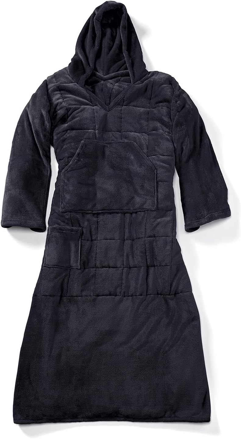 Ella Jayne - 10lb Weighted Hoodie Snuggle, 100% Fleece Weighted Wearable Blanket Hoodie for Adults & Teens, Glass Bead Fill