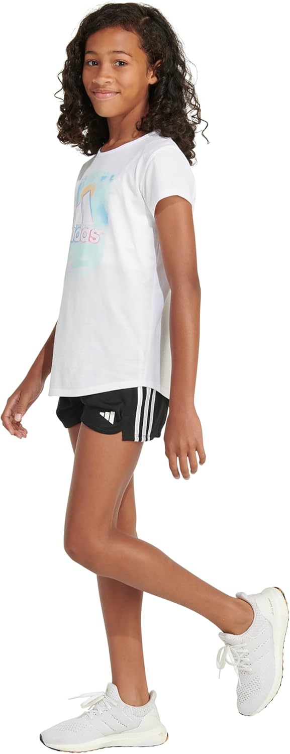 adidas Girls' Short Sleeve Scoop Neck Tee T-Shirt - Image 5
