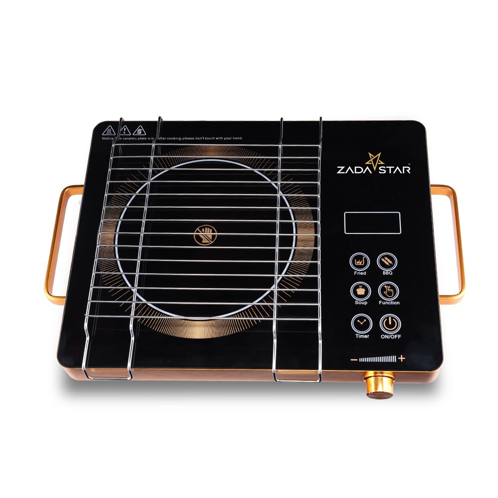 ZADASTAR ZS Infrared Cooktop with Knob And Stainless Steel Grill | 4 Cooking Functions | 2200 Watt Power | Compatible with all utensils | Crystal Plate | Built-in Timer | Black (B0CMD9K3NR) Amazon Price History, Amazon Price Tracker