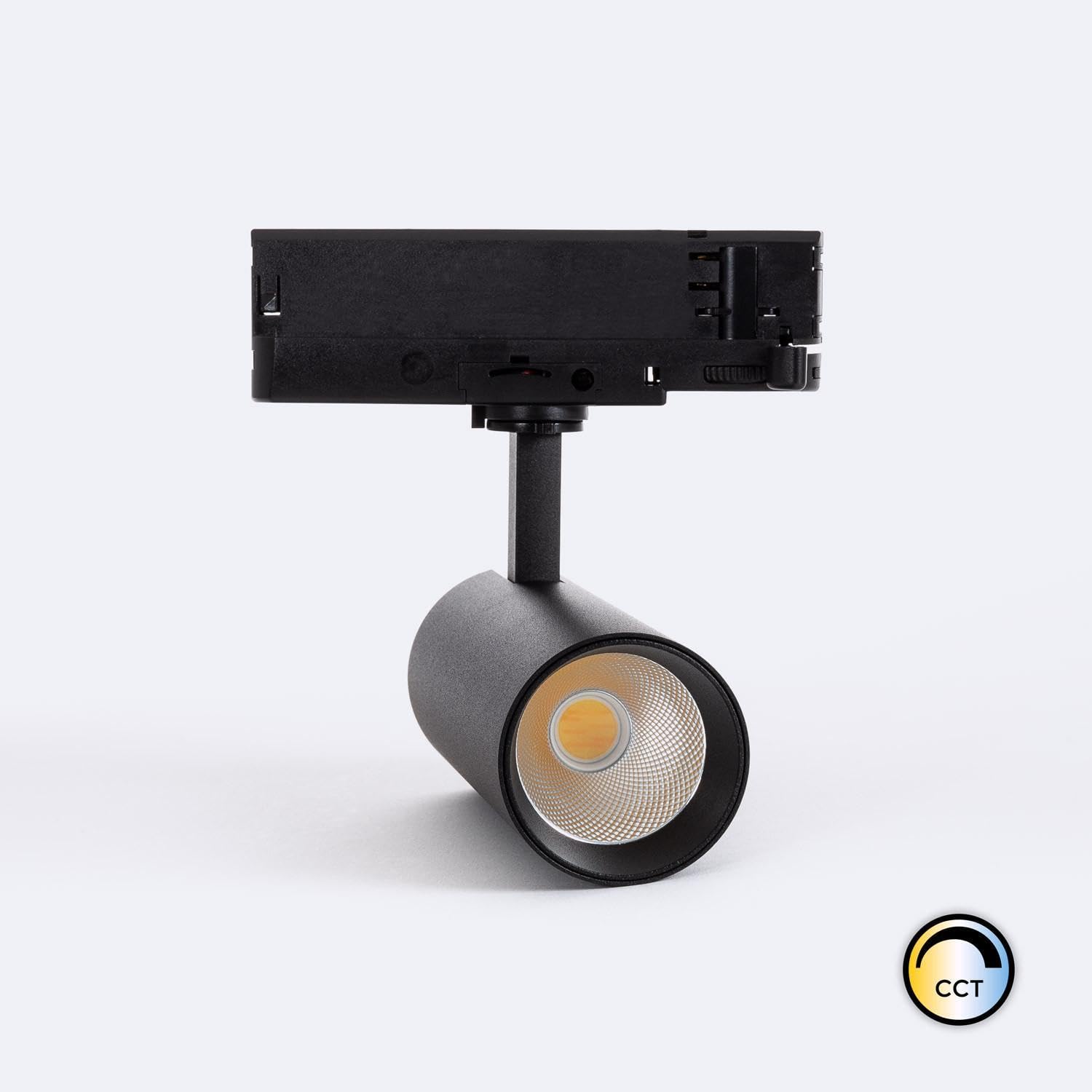 LEDKIA LIGHTING Spot LED sur Rail Triphasé 20W Carlo CCT Sélectionnable Noir 4000K - 5000K - 6000K Sélectionnable