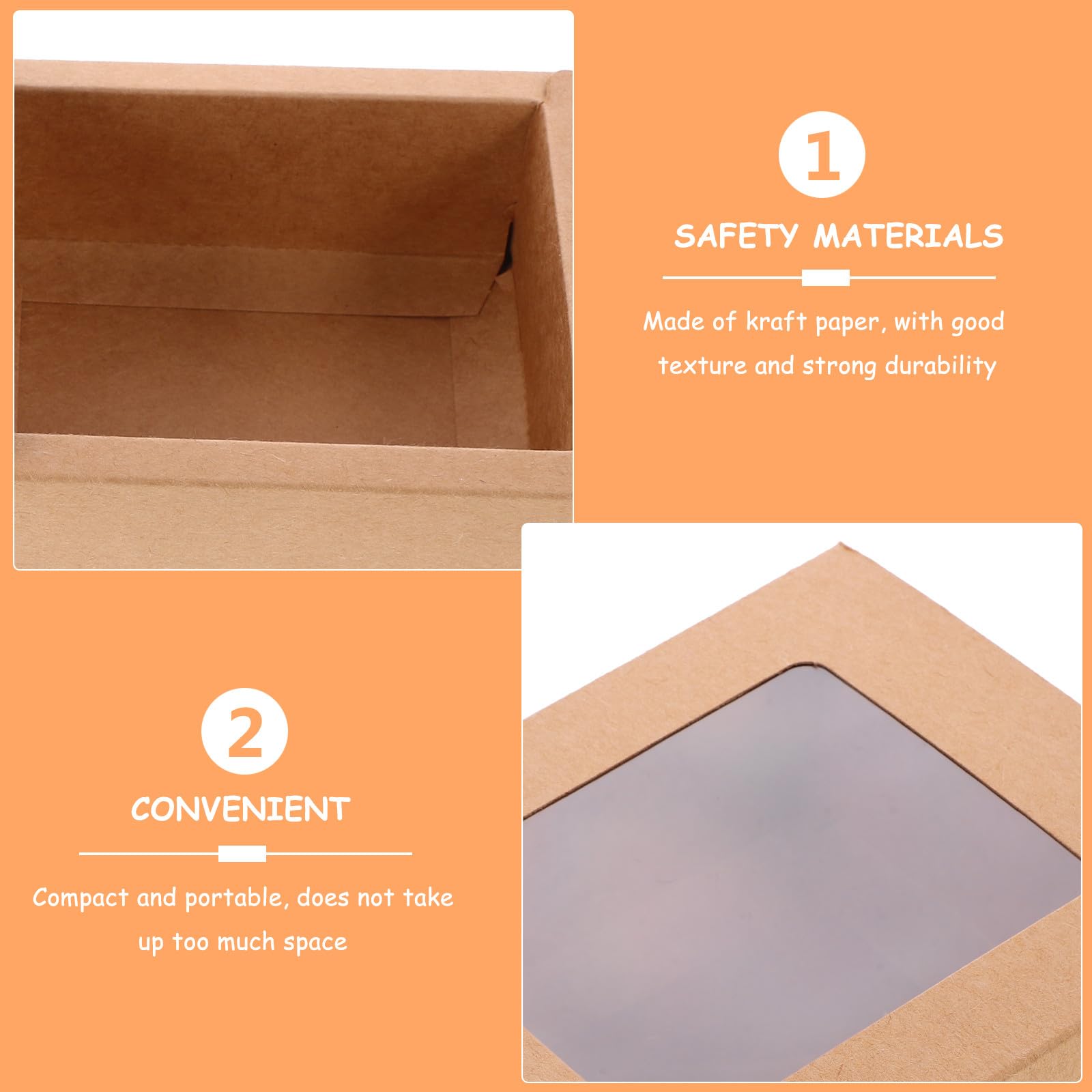 Angoily Scatole per Bomboniere in Carta Kraft con Finestra PVC Trasparente Set da 10 Scatole Regalo Scorrevoli 14X11X5 CM Contenitori Multifunzionali per Caramelle Cioccolatini e