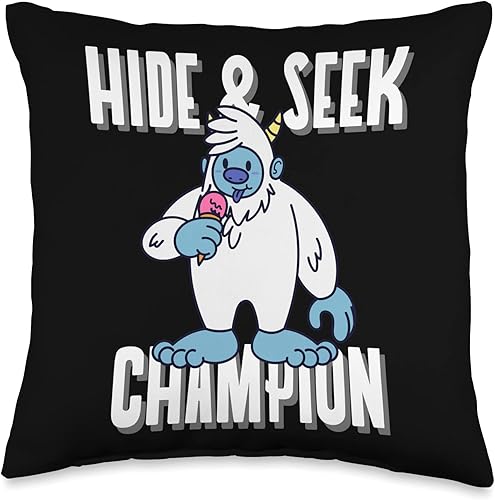 Funny Yeti Gift Ideas Hide & Seek Champion Funny Abominable muñeco de nieve, 16 x 16 pulgadas, multicolor