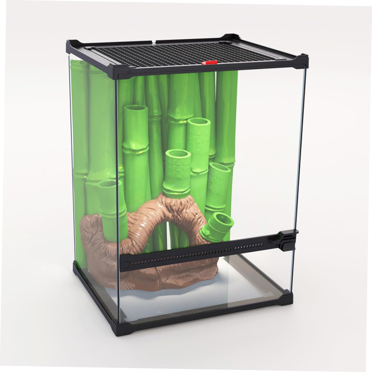 Kisangel Rückwand für Aquarium 3D Bambus Harz Landschaftsgestaltung mit Realistischer Höhle zur Dekorativen Aquariumrückenwände für Fisch und Schildkrötenbecken Zufällige Farbe