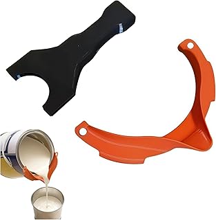 No Drip Paint Pouring Spout with Scraper - Universal Fit for Gallon, Quart & Pint Paint Cans, Mess-Free Reusable Accessory for Easy Transfer and Cleanup