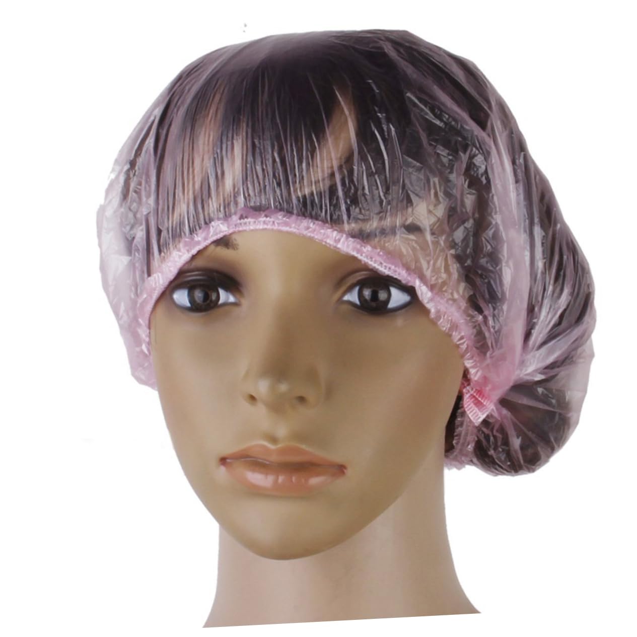 FOMIYES 100Pcs Mujeres Gorro De Baño Gorros De Ducha Para Mujeres Gorro De Ducha Transparente Desechable Rosa Gorros De Baño Desechables Gorros De Ducha Transparentes Únicos Gorros De