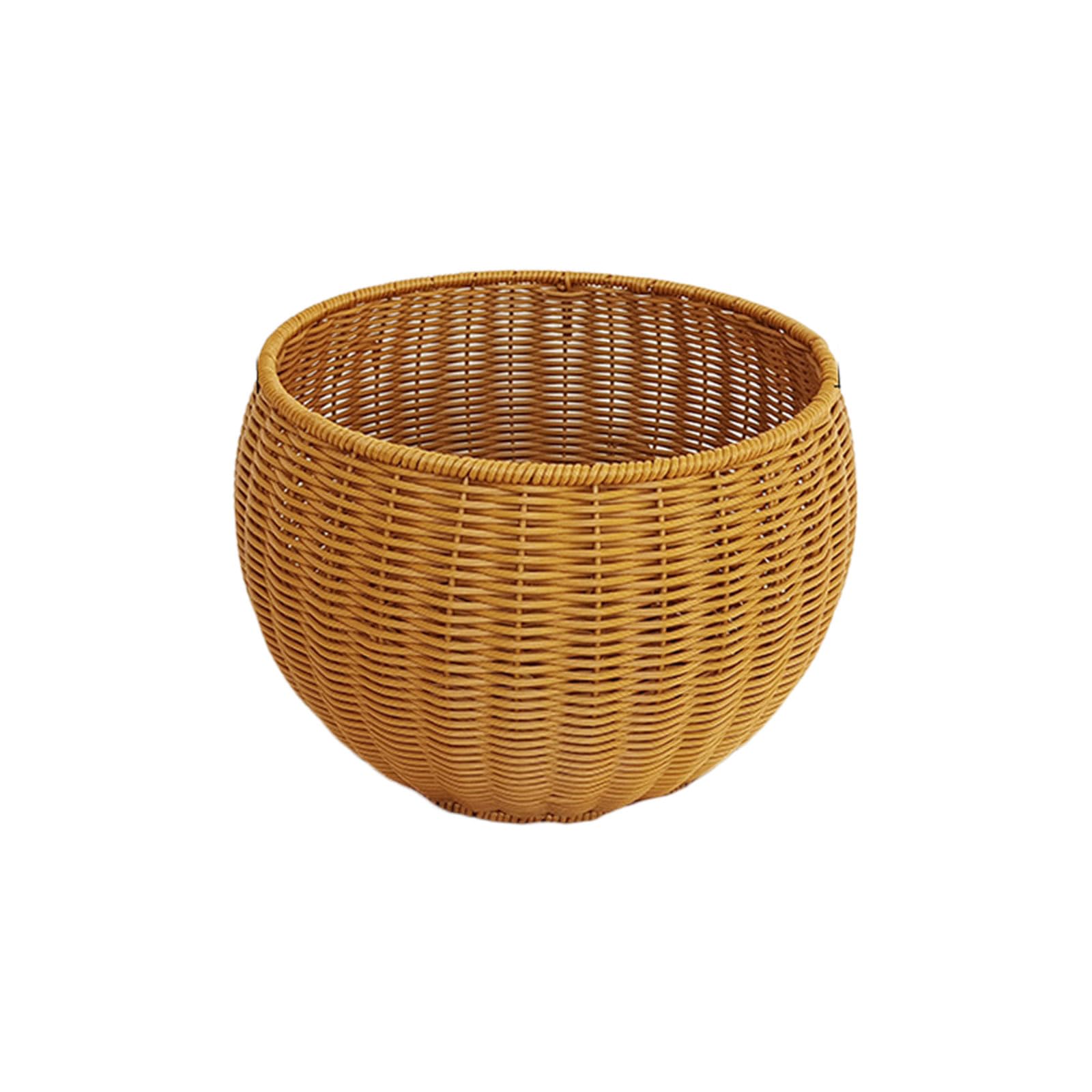 Hredyqw Elegant Handwoven Fruit Basket For Kitchen Countertop Storage With Natural Rattan Look