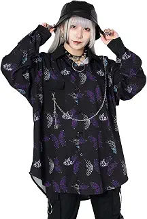 [エーシーディーシーラグ] アンデッドバタフライ シャツ 長袖 ACDC RAG 原宿系 ファッション レディース メンズ 病みかわいい 大きいサイズ