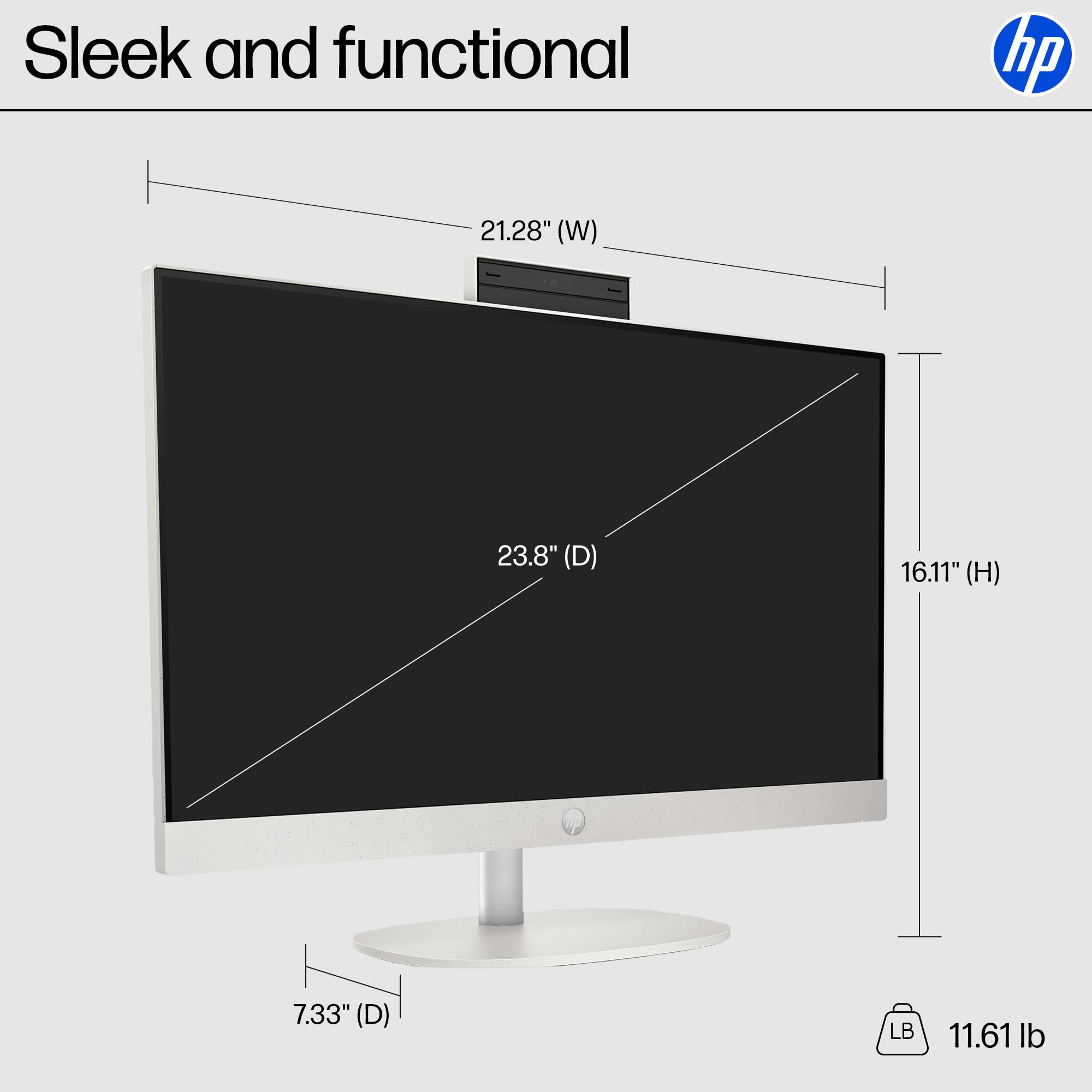 HP 24 Touchscreen All-in-One Desktop Computer for Home and School, Intel Processor (Beat i3-1110G4), 23.8" FHD Display, 32GB DDR4 RAM, 1TB PCIe SSD, WiFi 6, Bluetooth, Business AIO, Windows 11 Pro