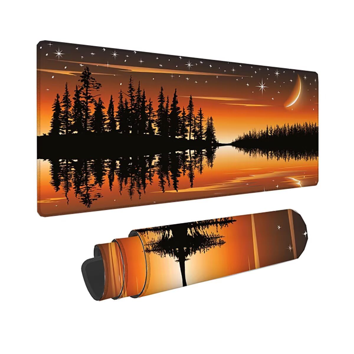 Podkładka pod mysz do gier XXL duża mysz 1500 x 800 x 3 mm, duża podkładka pod biurko z antypoślizgową gumową podstawą dla graczy PC, poprawia precyzję i szybkość krajobrazu PjY17463 N-U