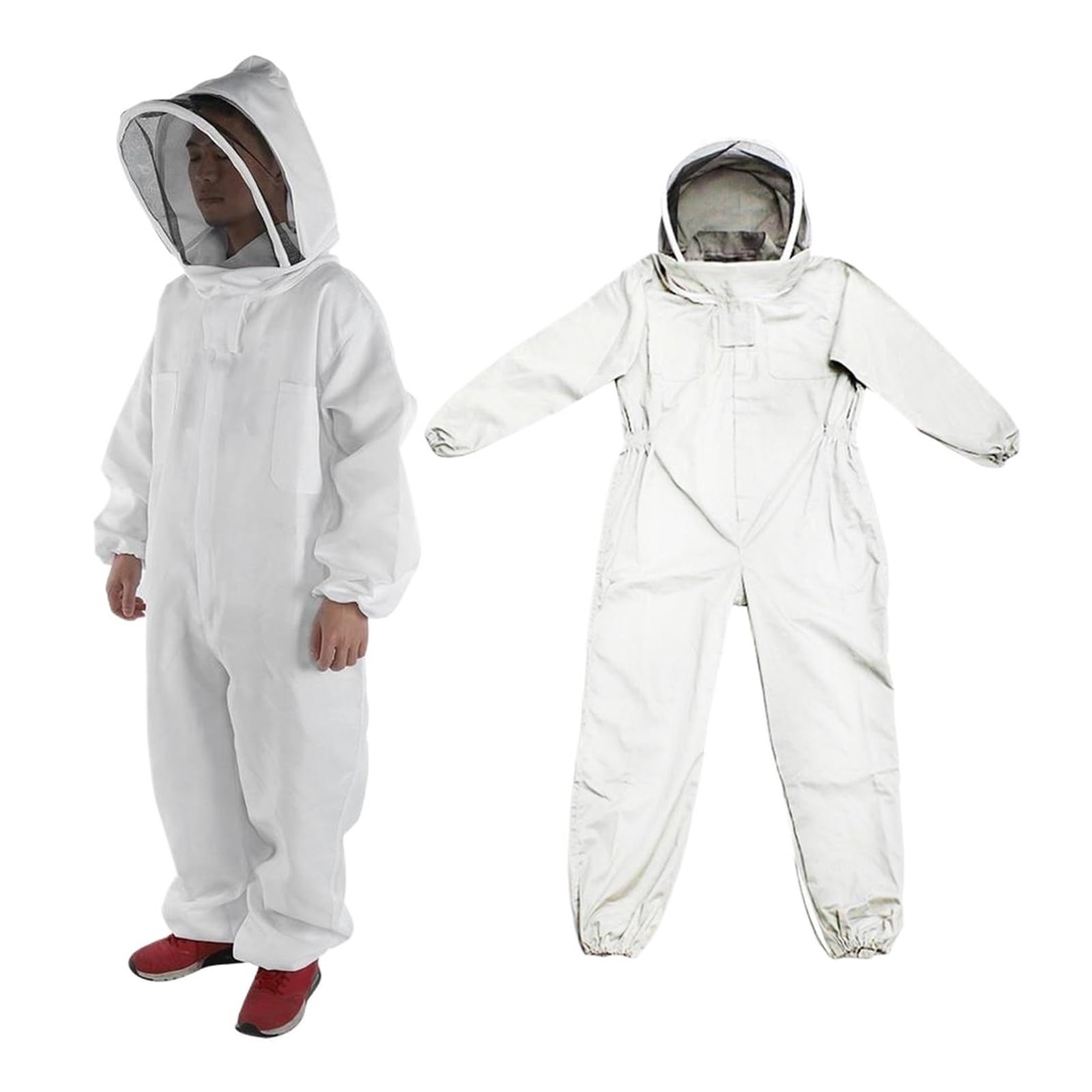Kombinezon Pszczelarski, Kombinezon pszczelarski na całe ciało Profesjonalna odzież pszczelarska Ochrona Garnitur pszczelarski Kurtka Safty Veil Hat Dress Equipment(A L)