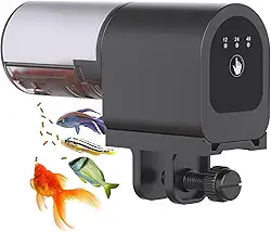 Alimentador Automático de Peixes Digital, 50g Capacidade Alimentador de Peixe com Temporizador para Aquario para Peixes