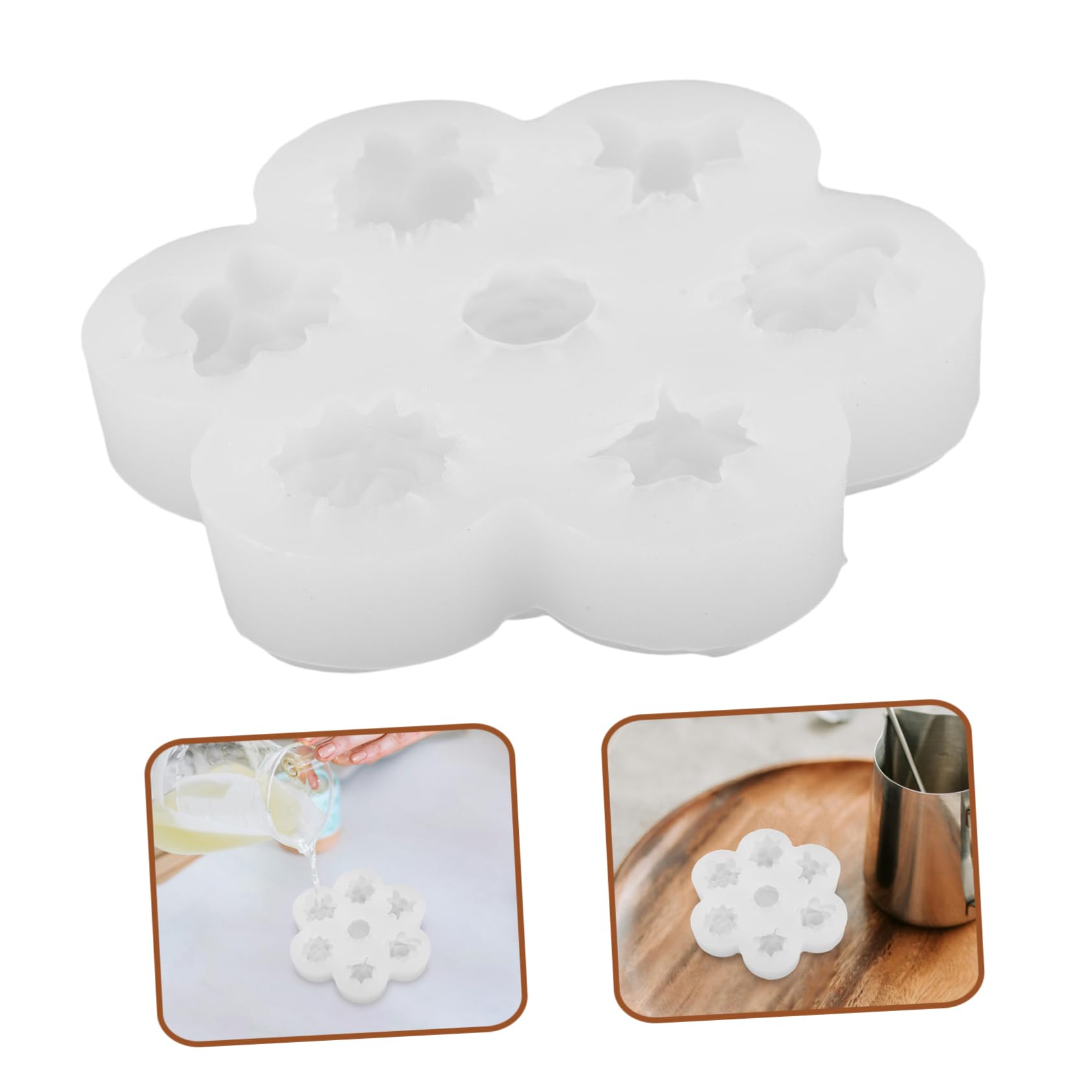 Gatuida 2piezas Molde para Velas de Aromaterapia Cavidades Forma de Cactus y Flores Molde de Silicona para Manualidades y Velas Perfumadas para Hacer Postres y Jabones