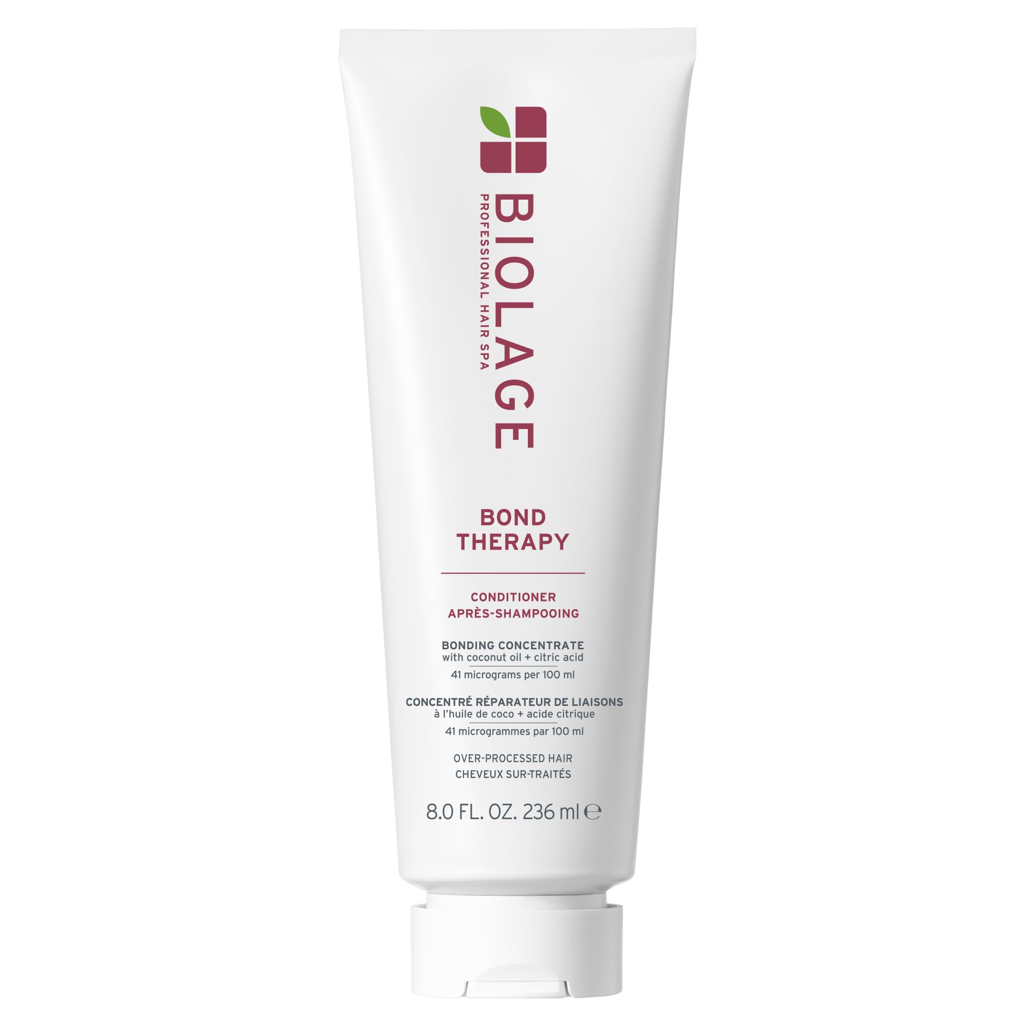 Biolage Bond Therapy Conditioner, Cleansing & Repairing, Enriched with Coconut Oil & Citric Acid, For Over-Processed Hair, 236ml