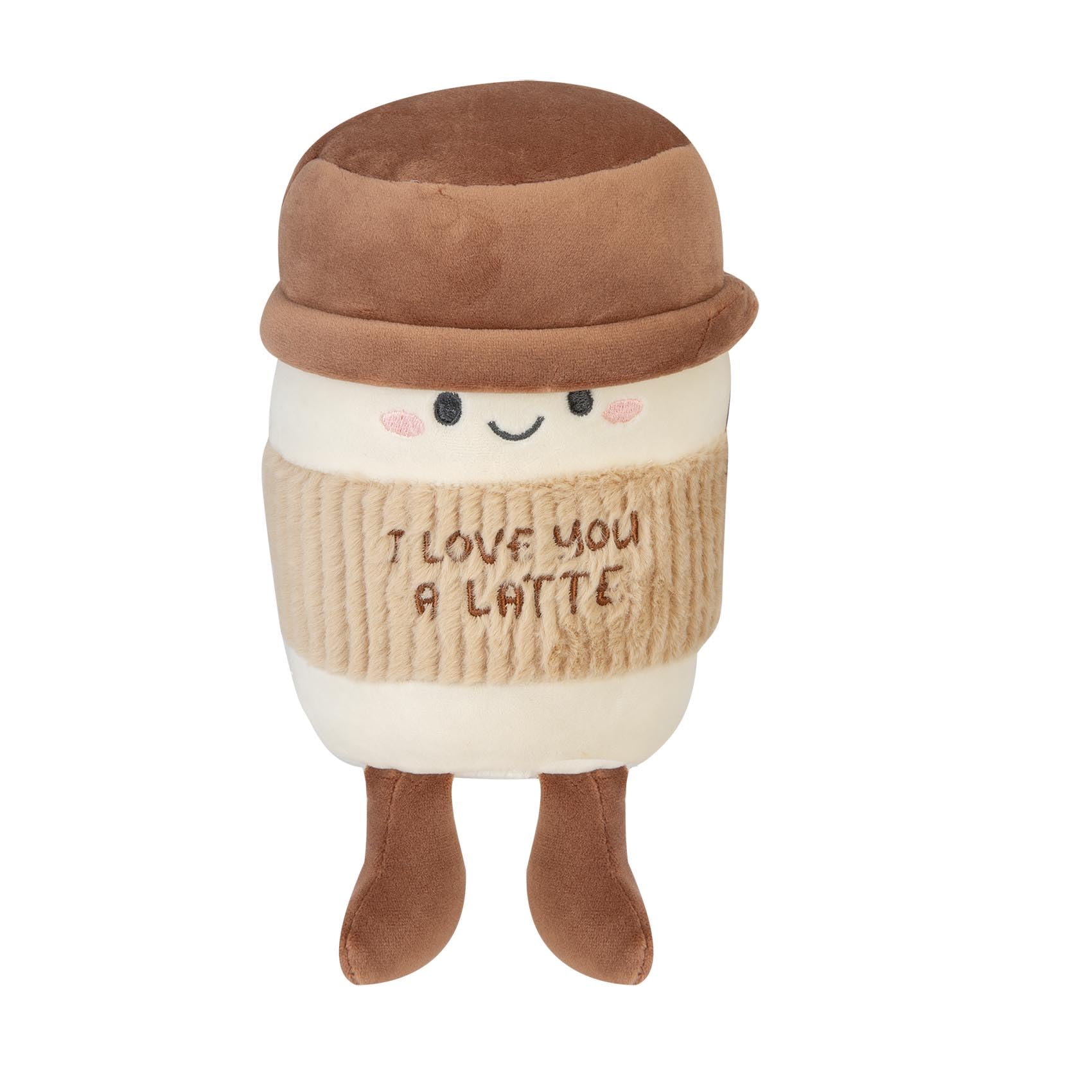 VFM e-Store - Latte Coffee Soft Plush Coffee Beverage Plush Great for Birthdays, Ideas - 18cm X 5.5cm Brown X 1