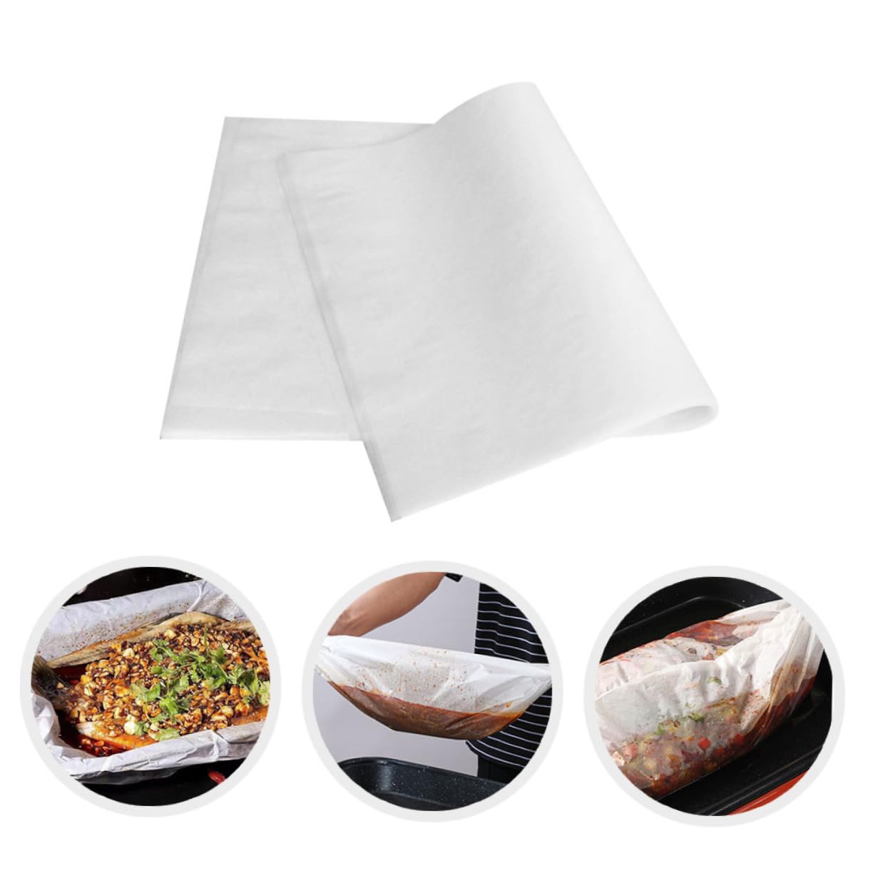 Sosoport 40fogli Carta Da Forno Multiuso Carta Pergamena Antiaderente Per Cottura Barbecue e Cottura Al Vapore Resistente All e Sicura Per Alimenti