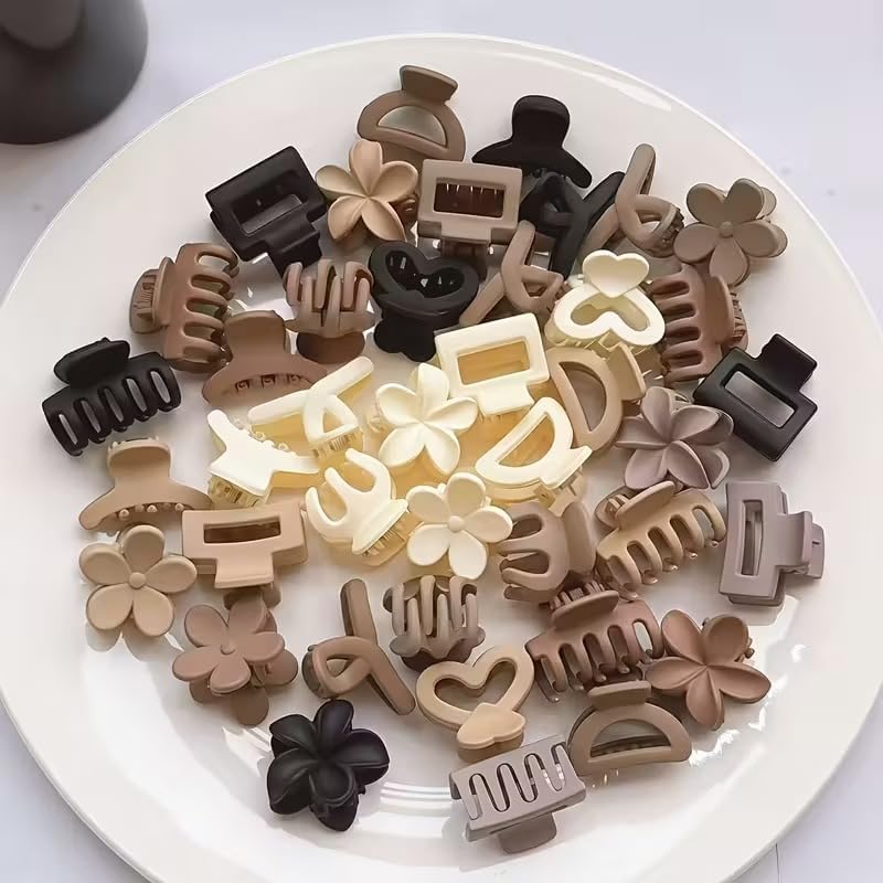 Korean Small Hair Claws Mini Matte Hair Claw Clips for Women - Multicolor Small Jaw Clips for Thick & Thin Hair - Korean Aesthetic Non-Slip Accessories-image-18